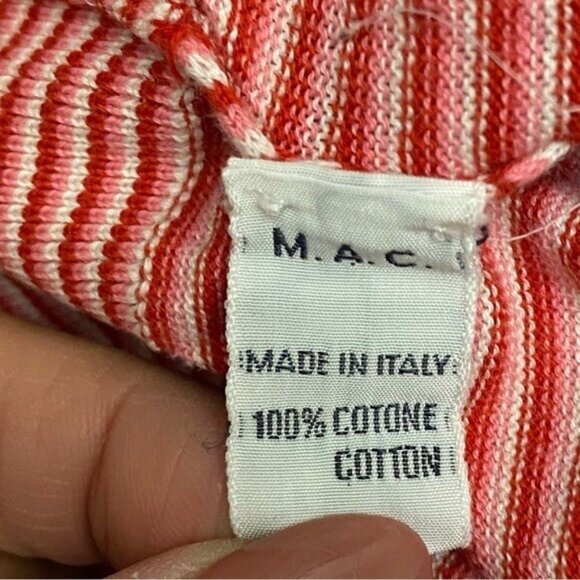 Gentry Portofino Red White Stripe Cotton Knit Top Size Large - Picture 6 of 6